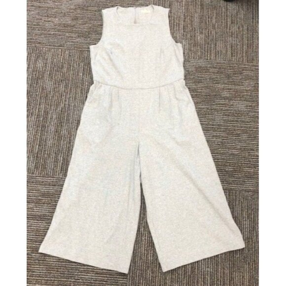 Eileen Fisher Moon Organic Cotton Speckled Knit Cropped Jumpsuit Sz. M - Picture 1 of 3